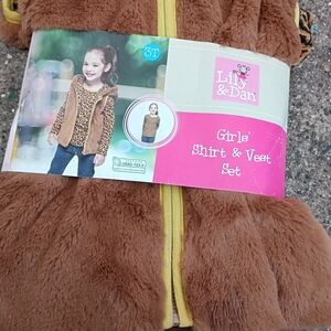 NWT Leopard Shirt With Faux Fur Vest